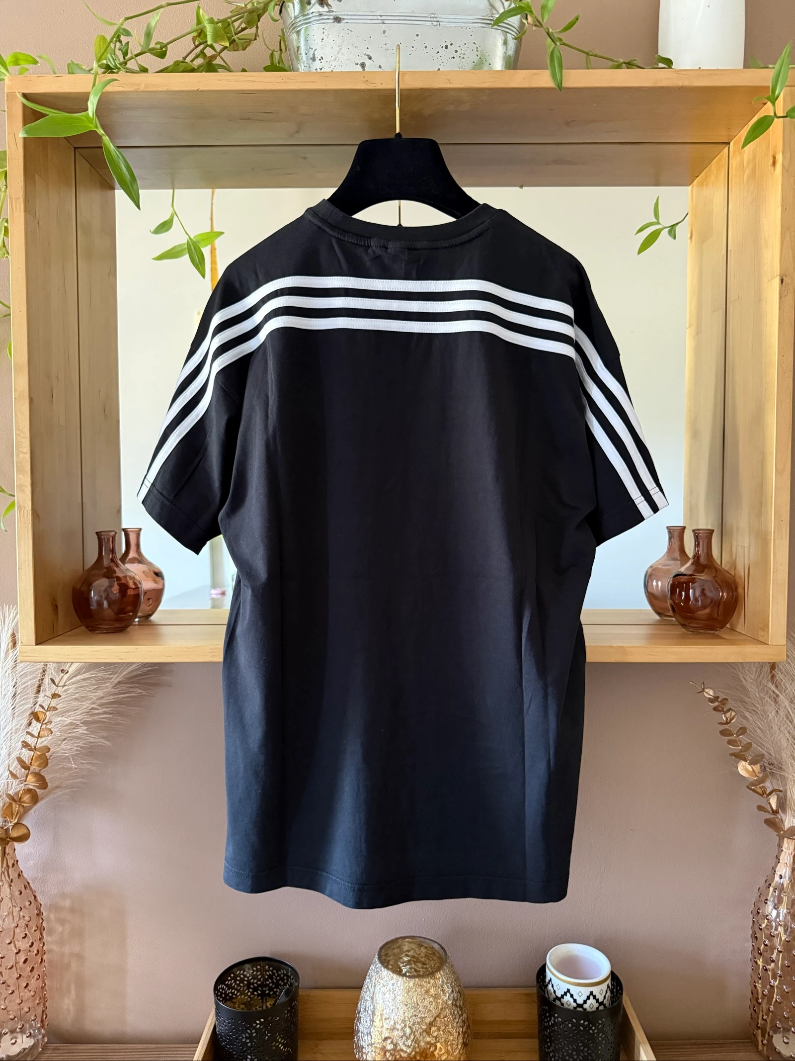 Men's Adidas S vintage black t-shirt – 3 stripes – Perfect condition – photo 2